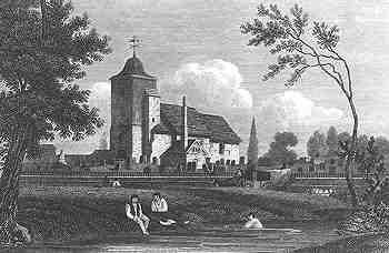 Eglise de Saint Pancras en 1815