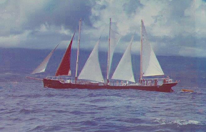 Le NAHOON - Première sortie sous voiles en Guadeloupe (fin 1974)