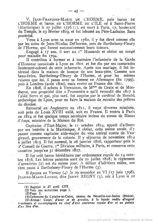 Biographie Jean-François-Marie de l'Horme de l'Ile - Page 45